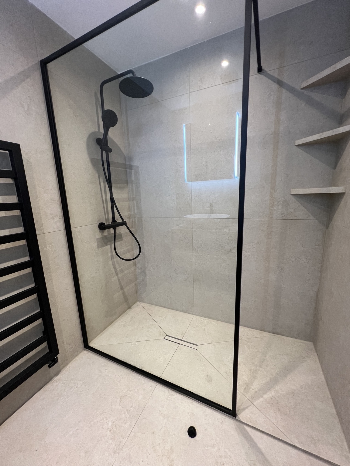 Modern walk-in shower renovation
