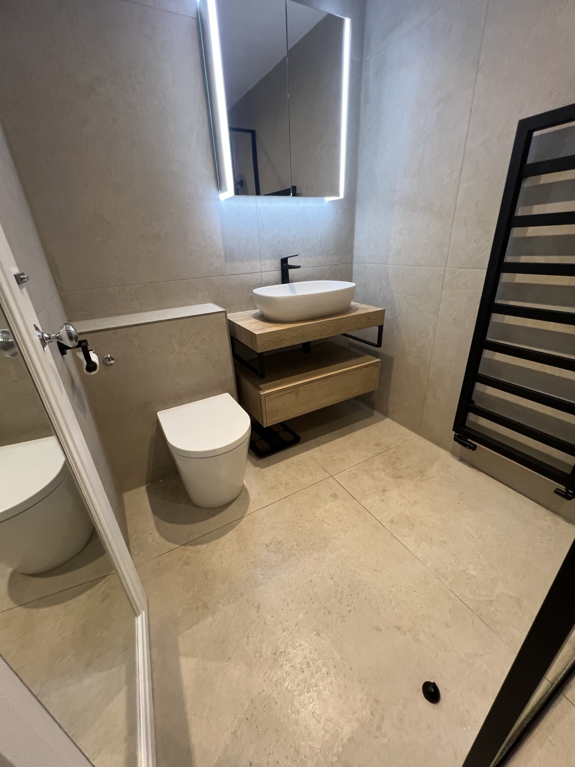 Modern bathroom vanity installation