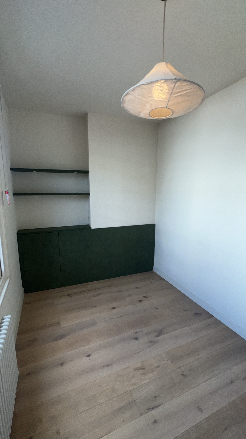 Interior refurbishment with wood flooring
